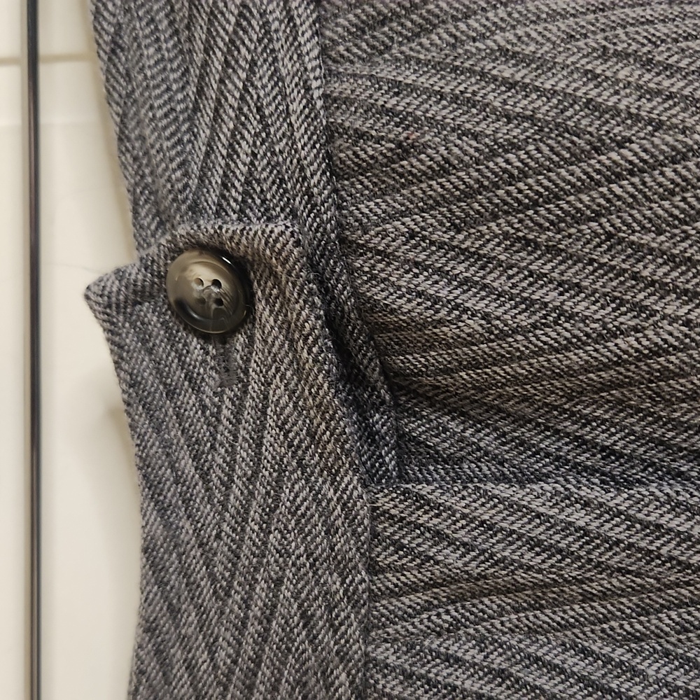 Gray 100% Wool Herringbone Classic Office English… - image 4